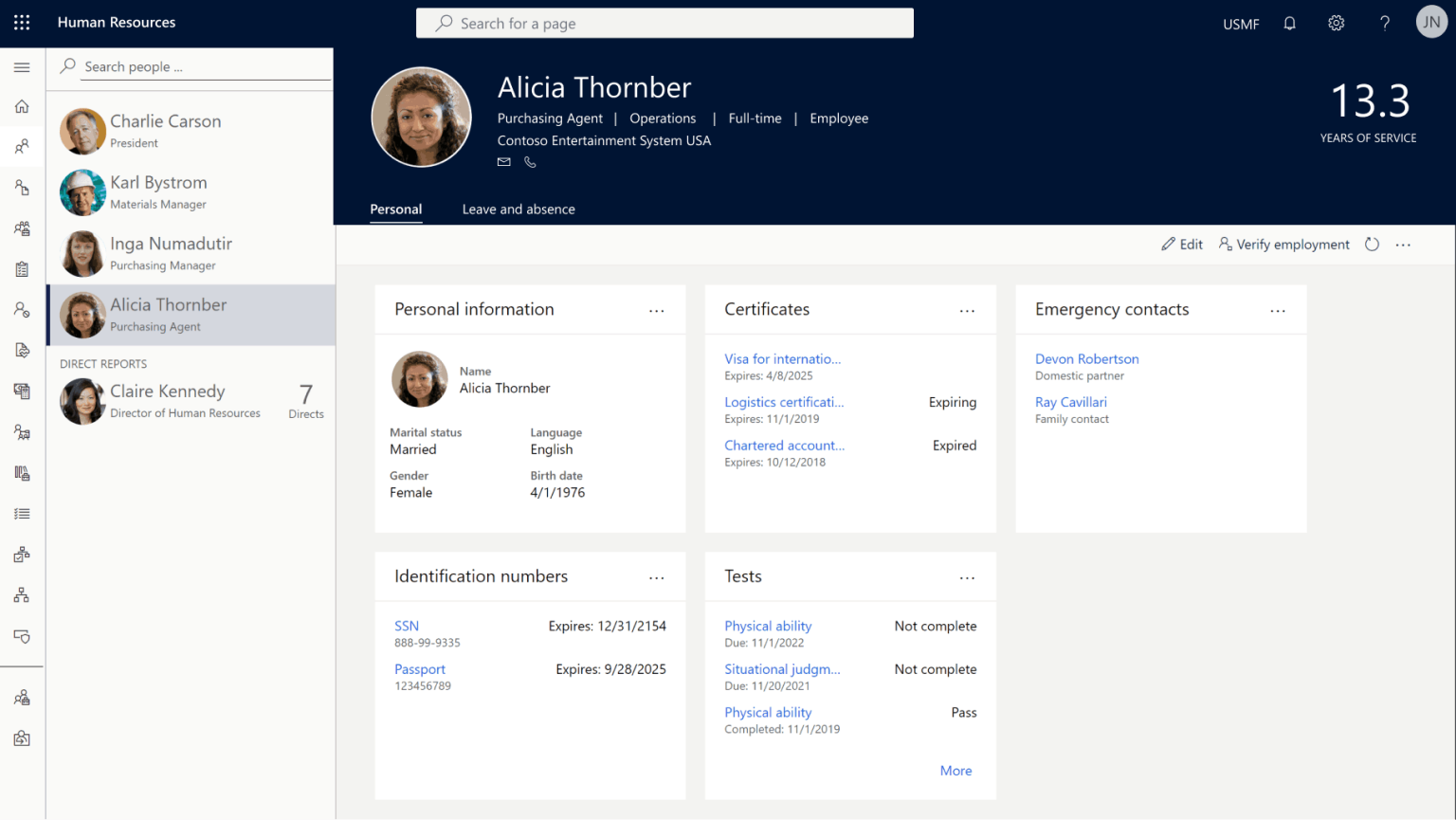 Human Resources Dashboard